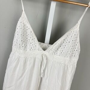 Princess Polly Tank Top Cami Womens 4 White Sleeveless Eyelet Boho Western
